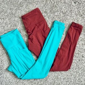 Athleta Leggings Bundle - Red Brown & Blue Green I Size XS I EXCELLENT condition